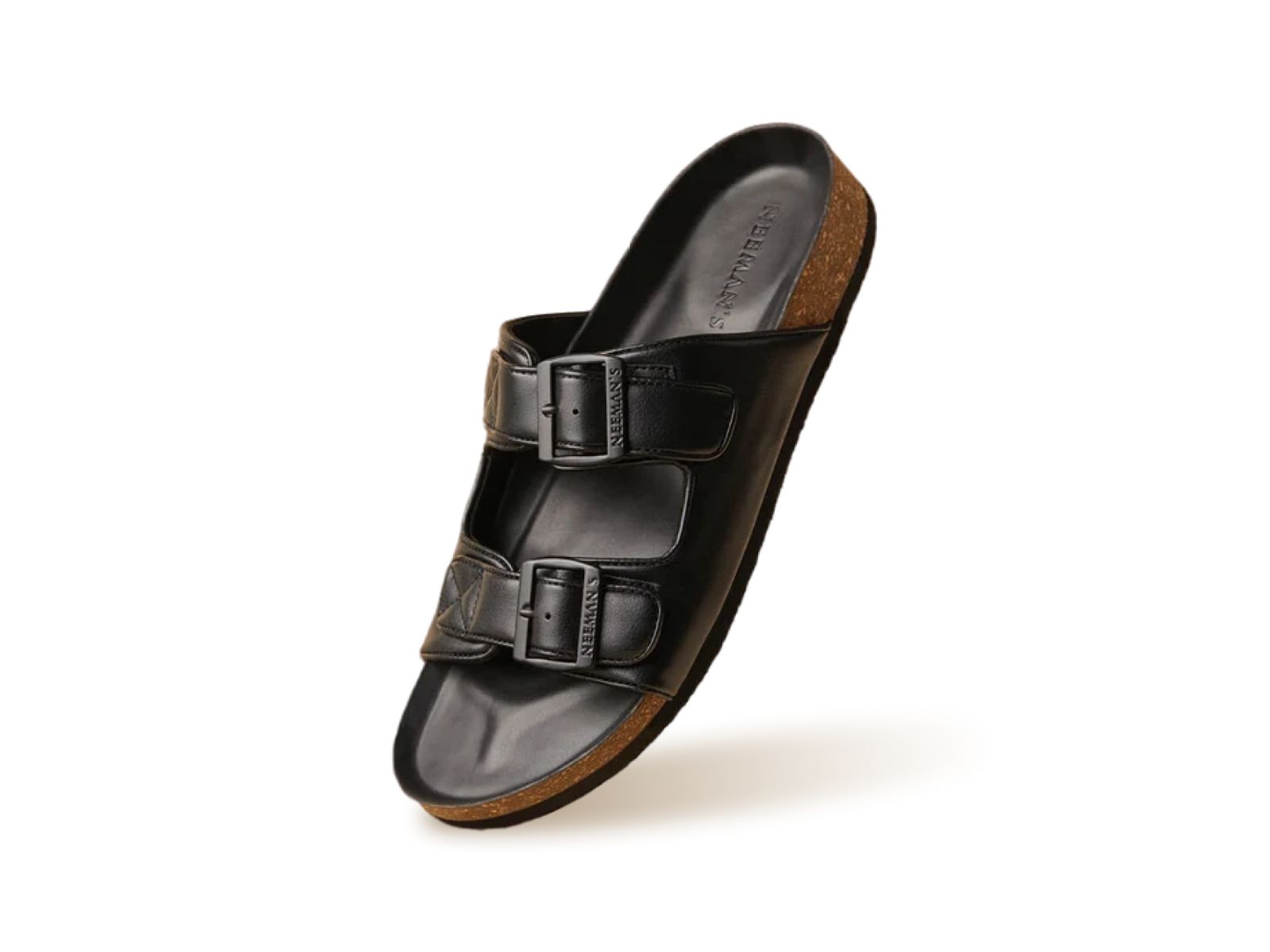 Neeman Classic Slippers For Men Cork Sandals Solid Black