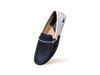 Color Block Loafers in White-Black for Casual Wear