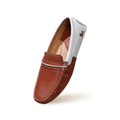 Color Block Loafers : White-Tan