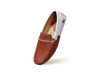 Color Block Loafers in White-Tan for Casual Wear