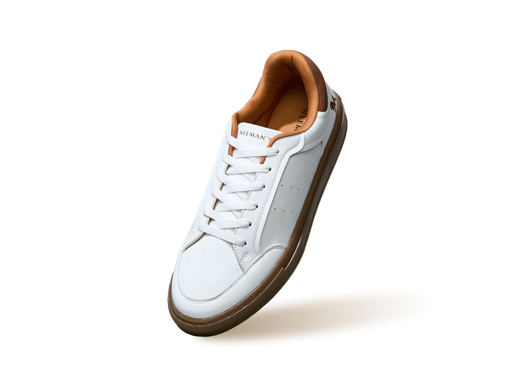 The Comfy Sleeks Sneakers in White-Brown for Casual Wear