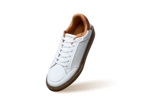 The Comfy Sleeks Sneakers in White-Brown for Casual Wear