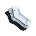 Ankle Length Comfort Socks : Black-Grey-White (Pack of 3)