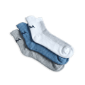 Ankle Length Comfort Socks : White-Blue-Grey (Pack of 3)
